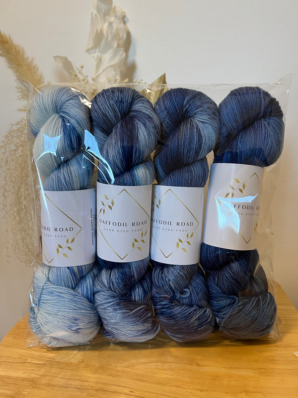 4 Colour Fade Sets (4ply) - 'Butterfly Pea Tea'