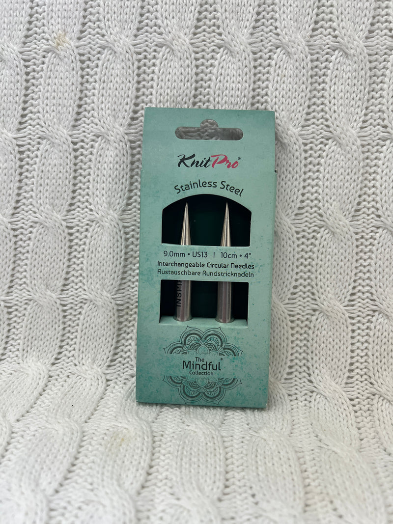 KnitPro Short (10cm) Mindful  Collection Stainless Steel Interchangeable Circular Needles