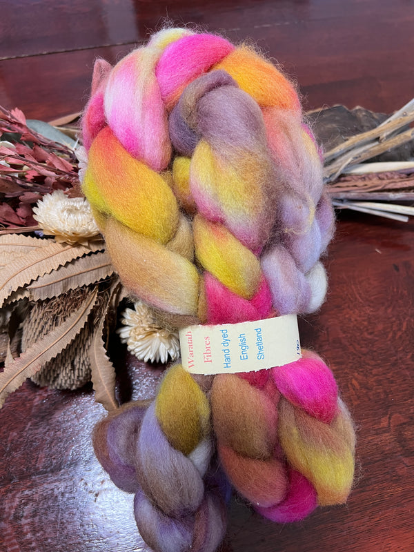 Handdyed English Shetland Tops