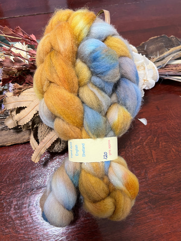 Handdyed English Shetland Tops