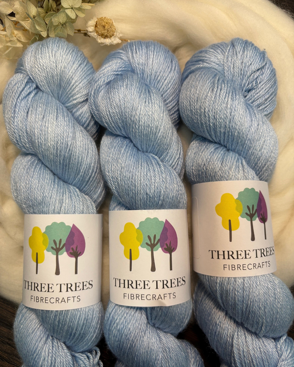 Gingham Blue- 4ply Merino Silk