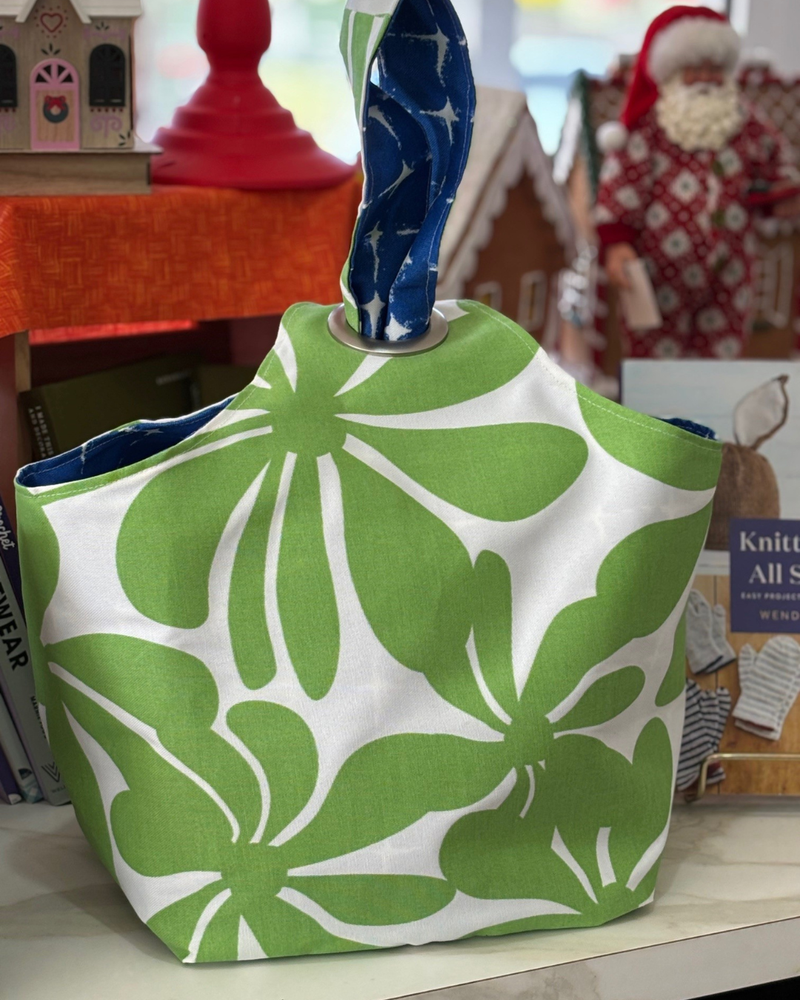 Large Green Floral Dumpling Bag