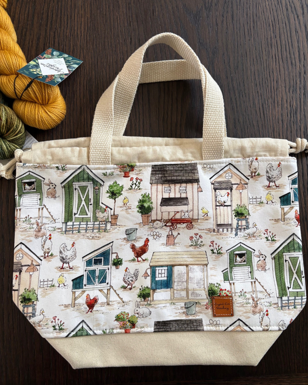 Large Drawstring Bag - Farmyard Friends