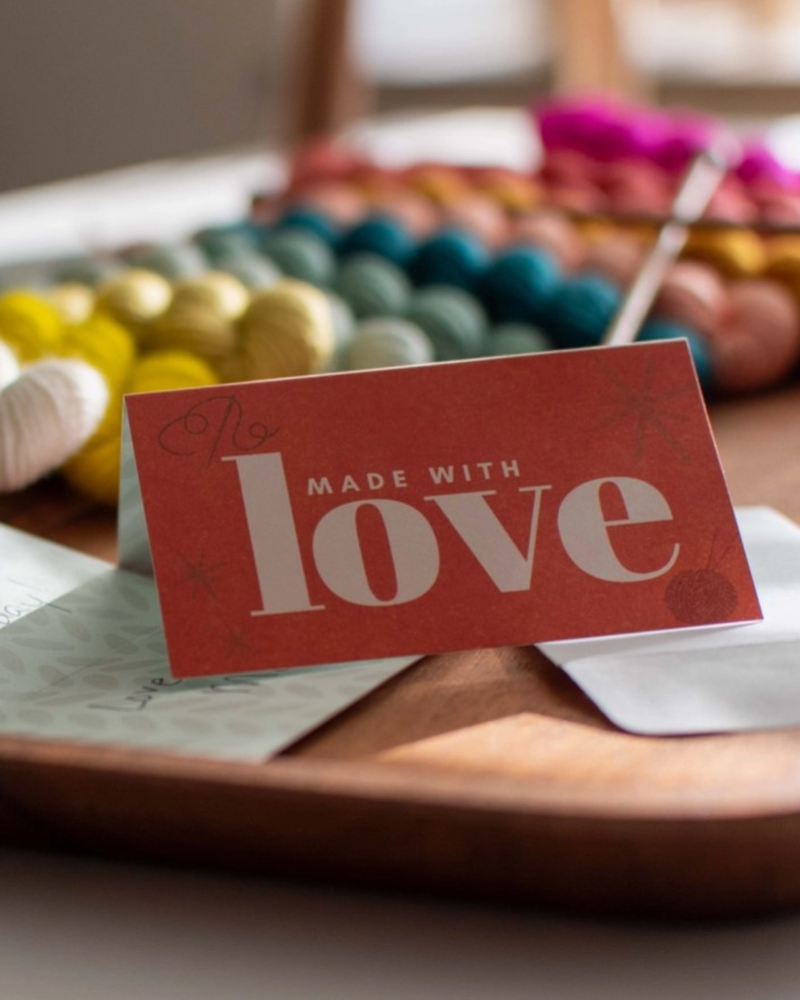 Made With Love Care Instruction Cards