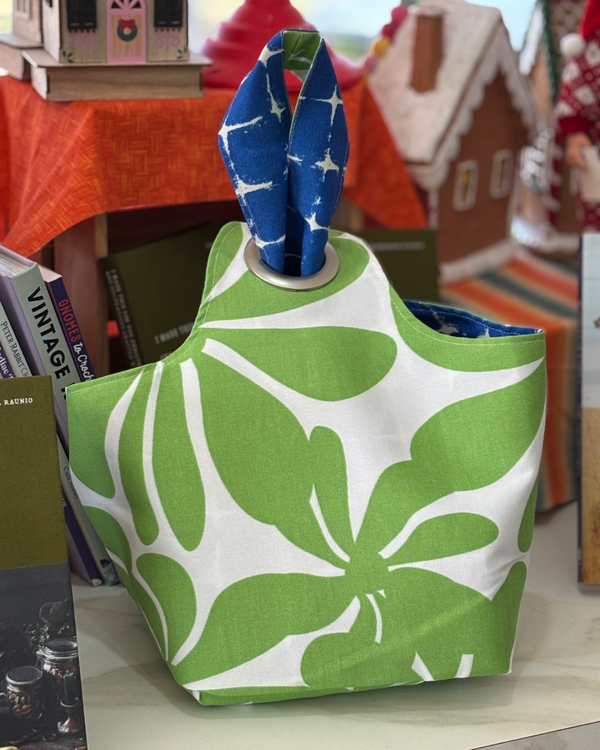 Medium Green Floral Dumpling Bag