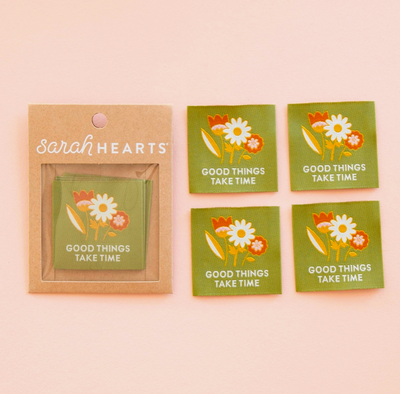 Good Things Take Time Woven Labels