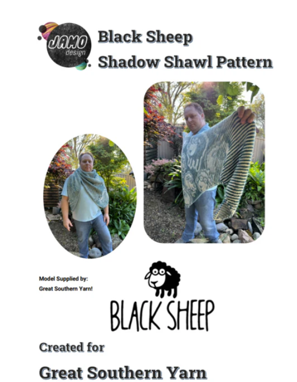 Black Sheep Shawl Printed Pattern