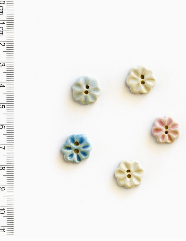 Pastel Flower Ceramic Buttons