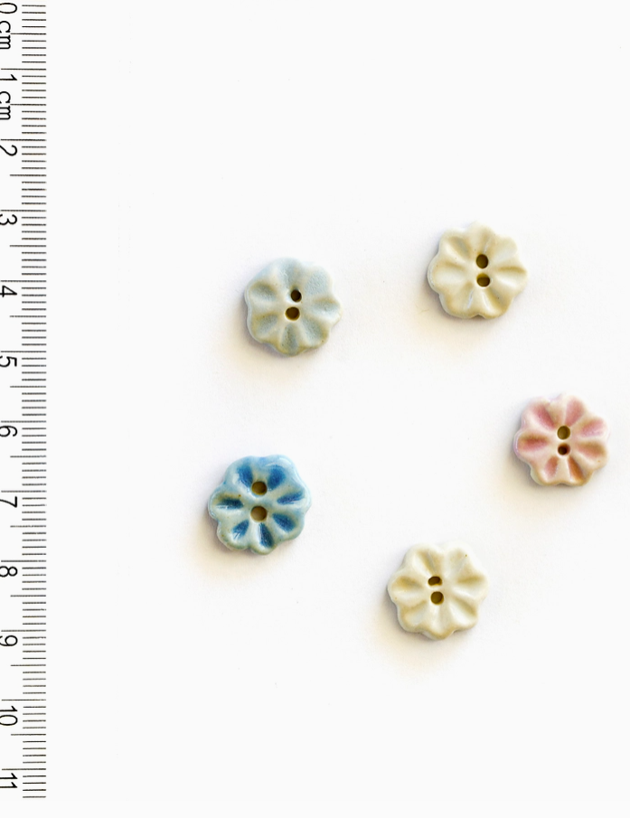 Pastel Flower Ceramic Buttons