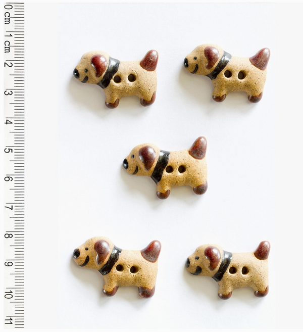 Puppy Dog Ceramic Buttons