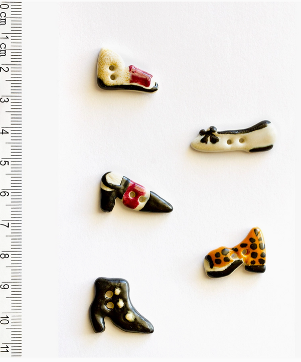 Handpainted Shoe Ceramic Buttons