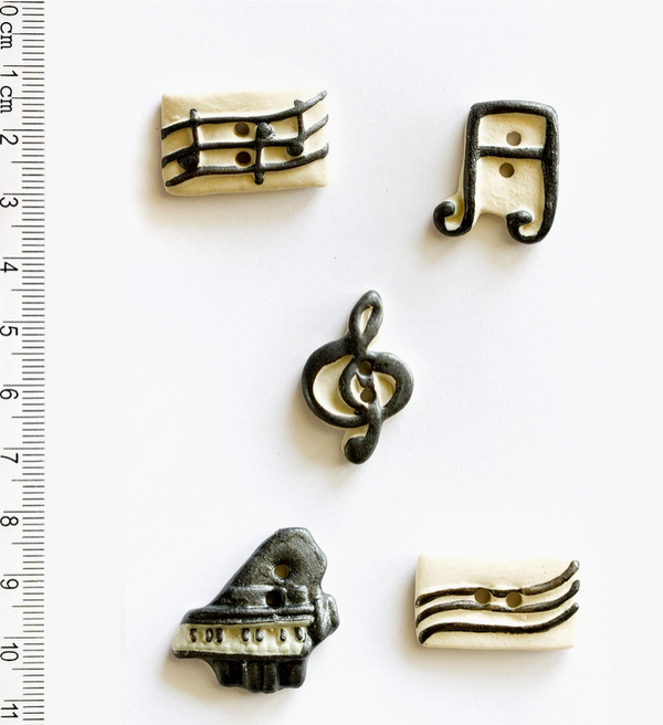 Mixed Music Handmade Ceramic Buttons