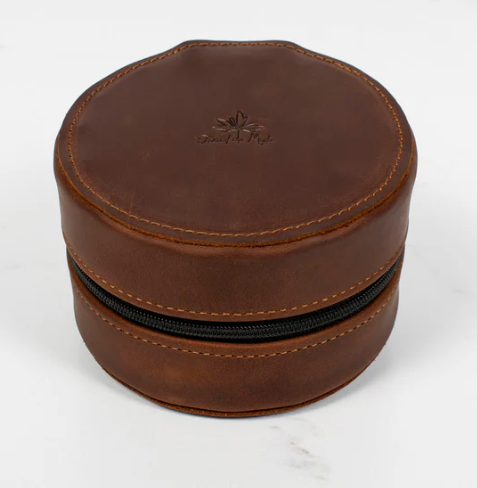 In the round leather zip case