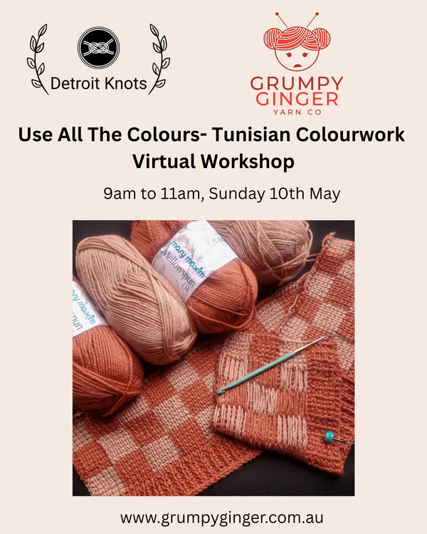 Use All The Colours: Tunisian Crochet Colourwork - Virtual Workshop