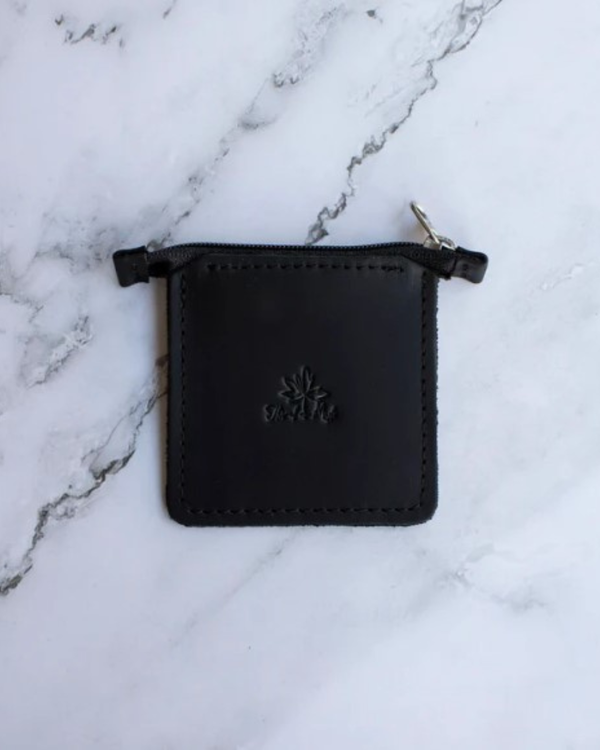 Leather Square Zip Pouch