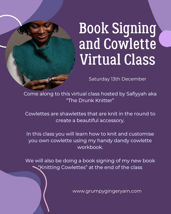 Cowlette Class and Book Signing - Virtual Workshop, Saturday 13th December 2025