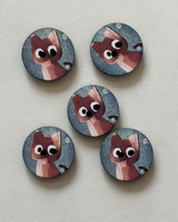 Timber Round Cat Buttons