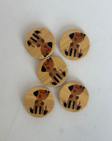 Timber Round Dog Buttons
