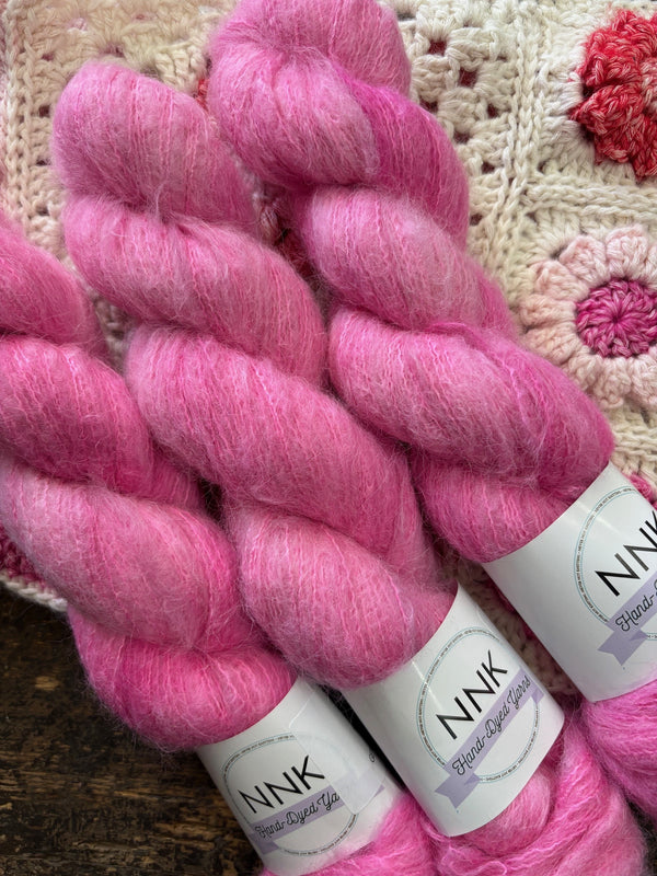 Candy Pink- Laceweight Suri Alpaca Silk