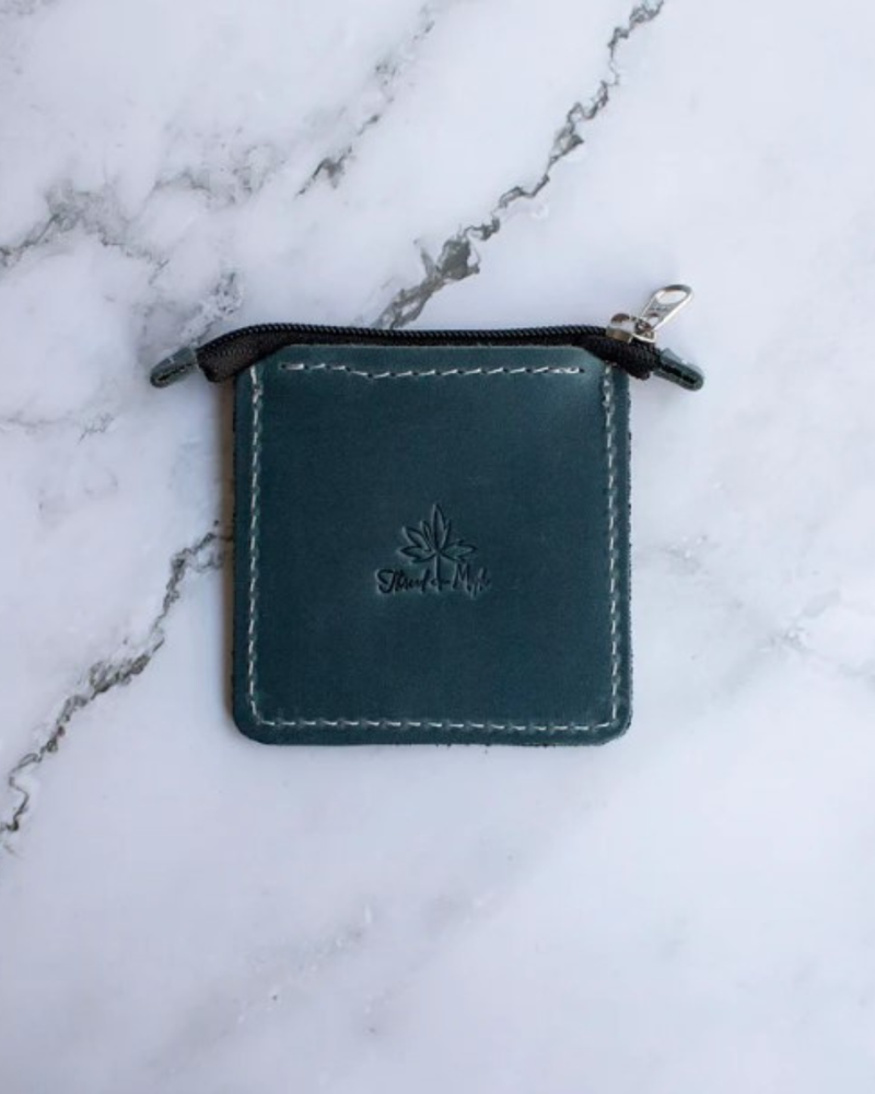 Leather Square Zip Pouch