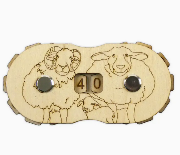 Felted Sheep Wooden Row Counter