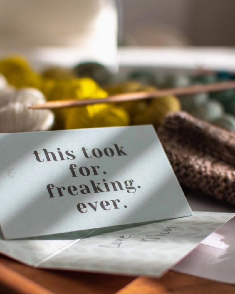 This Took Forever Care Instruction Cards