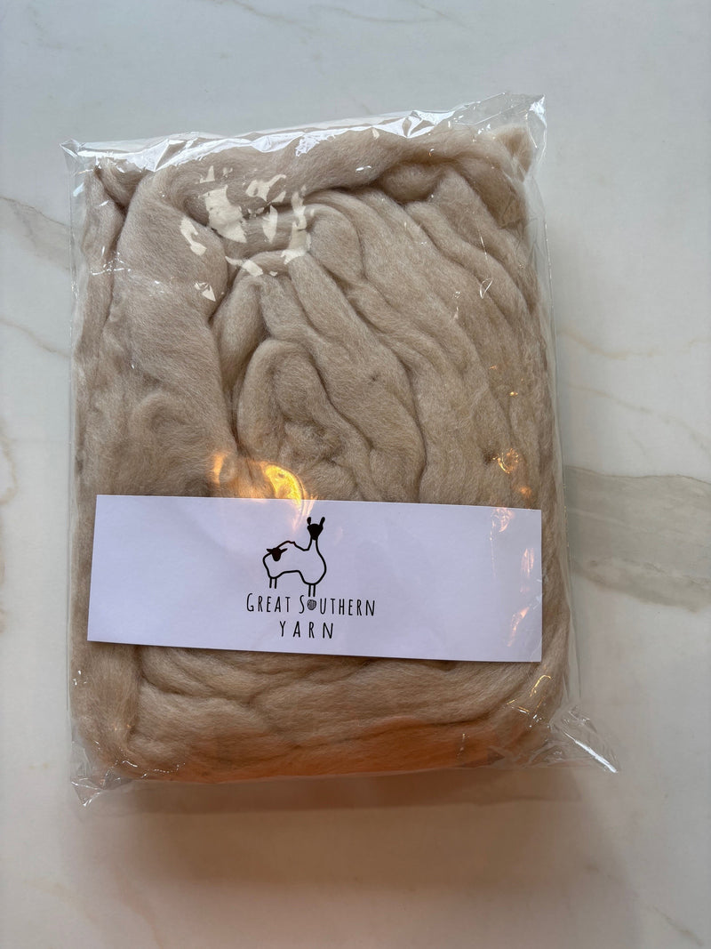 Latte Fluff Roving- SRS Merino/Alpaca Blend Roving