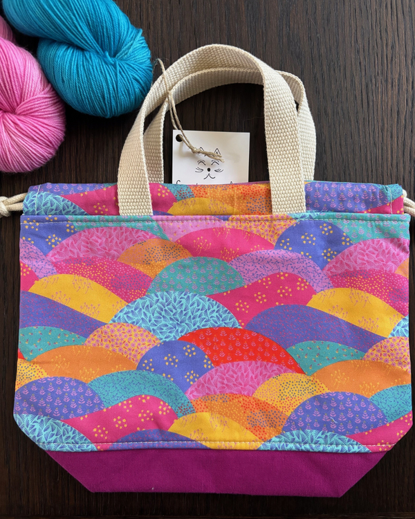 Medium Drawstring Bag- Magenta