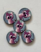 Timber Round Cat Buttons