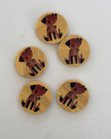 Timber Round Dog Buttons