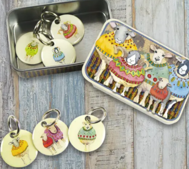 Sheep In Sweaters Stitch Markers In A Tin