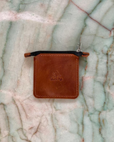 Leather Square Zip Pouch