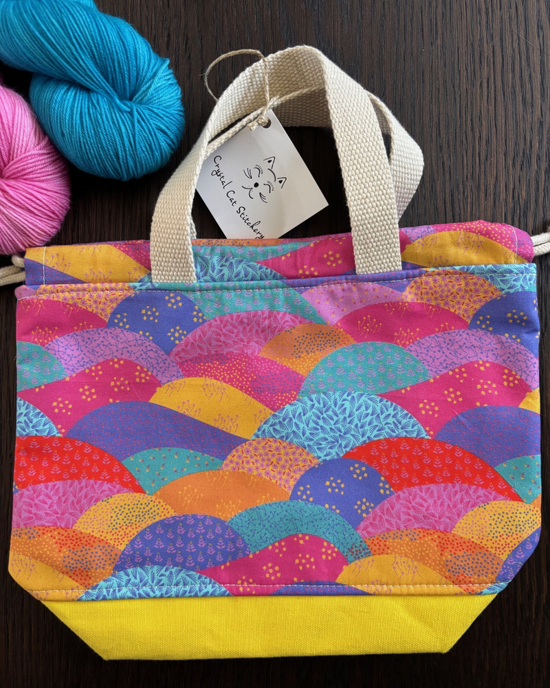 Medium Drawstring Bag- Yellow Base