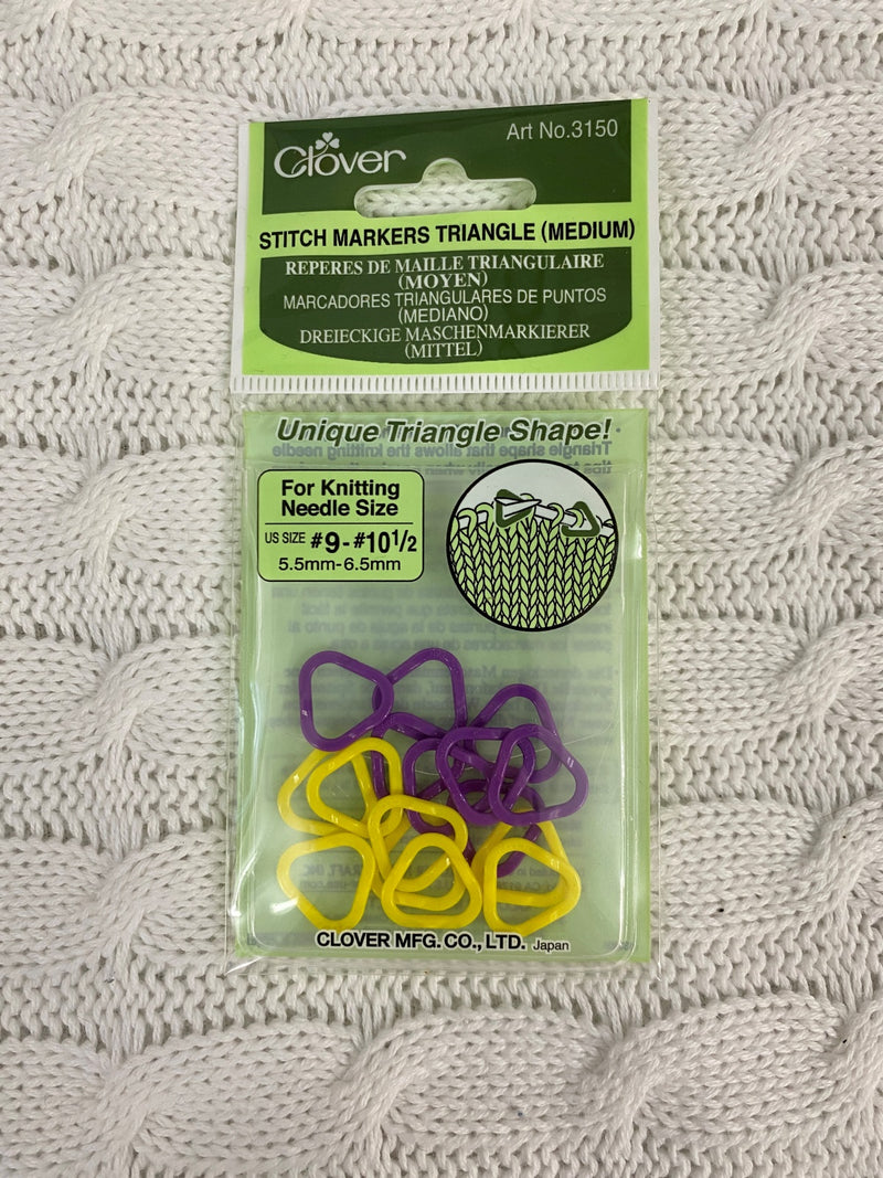 Clover Stitch Markers Triangle Medium