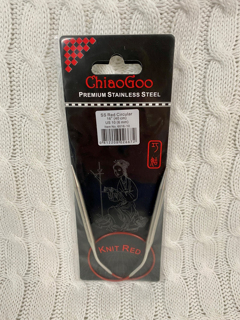 Chiaogoo- Knit Red ( 40 cm) Stainless Steel Circular Needles
