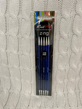 KnitPro Zing Double Point Needles (DPNs) - 15cm