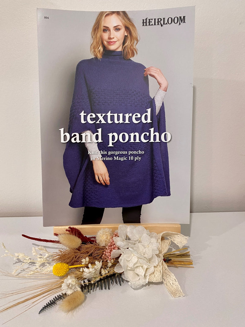 Heirloom Textured Band Poncho - 10ply Pattern (No Return)