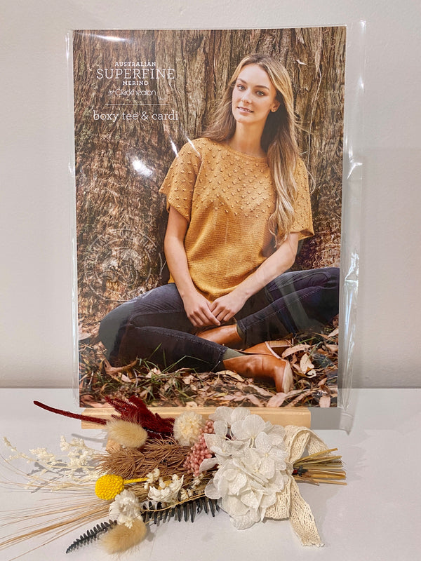 Boxy Tee & Cardi, Australian Superfine Merino - 8ply Pattern