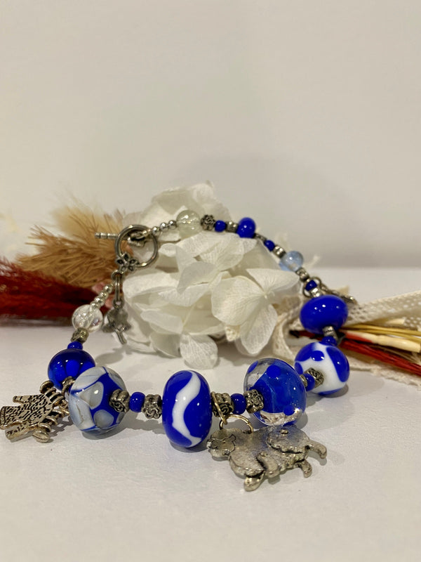 Bracelet for knitters - Blue