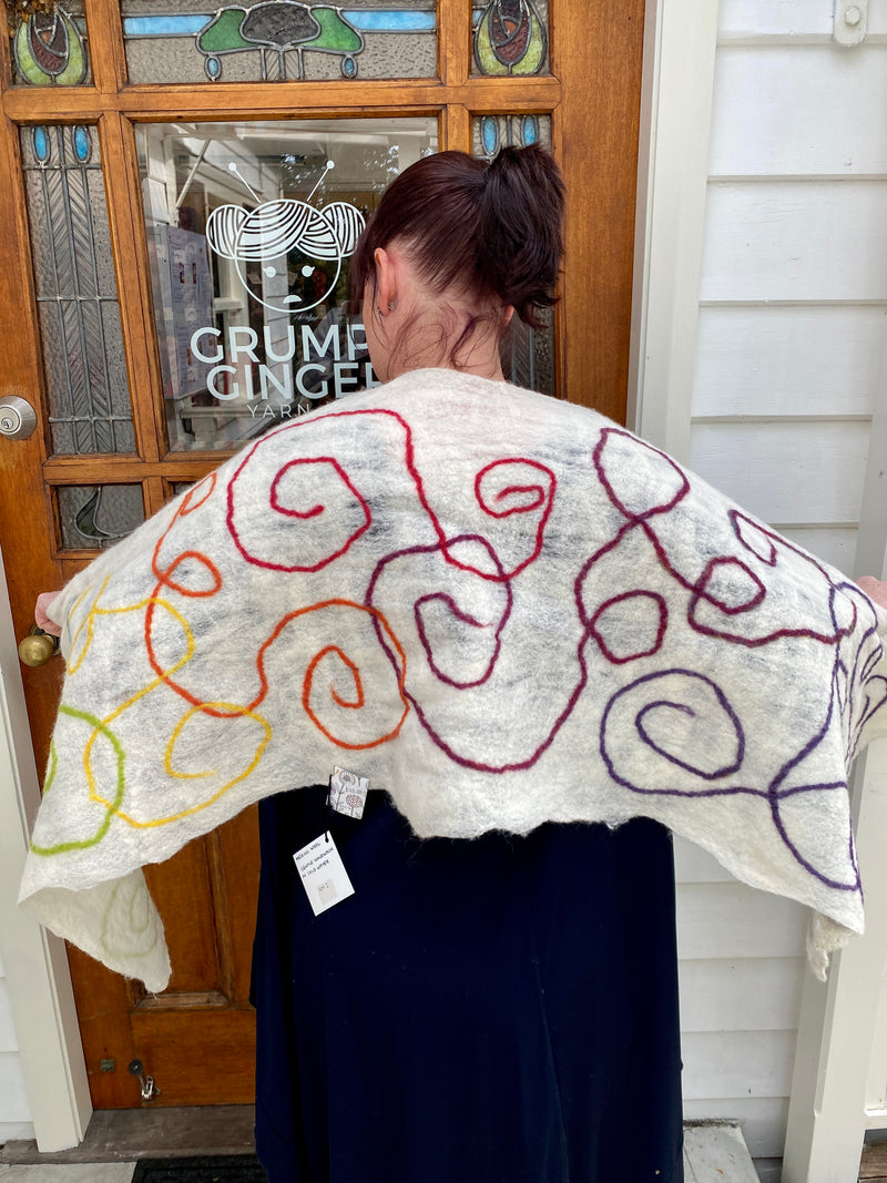Merino Wool Shawl - Spirals