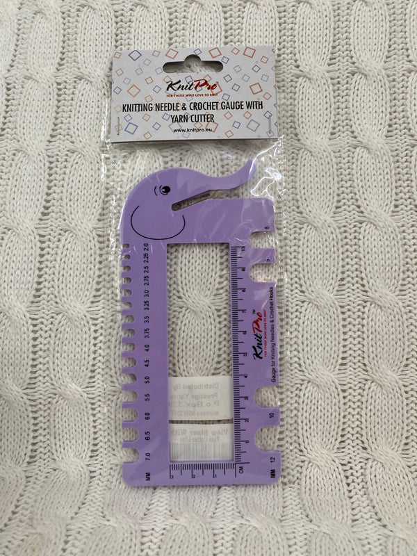 KnitPro Knitting Needle & Crochet Gauge with Yarn Cutter