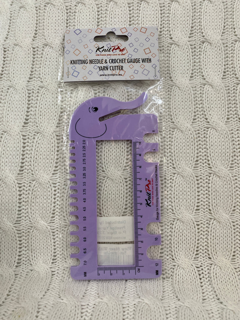 KnitPro Knitting Needle & Crochet Gauge with Yarn Cutter