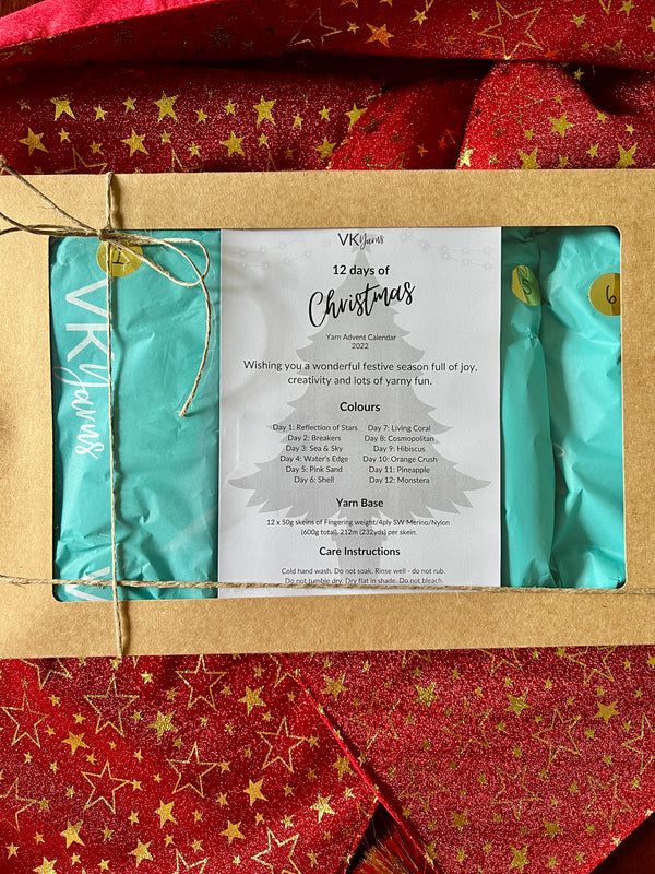 12 Days of Christmas Yarn Advent Calendar - Platinum 8ply