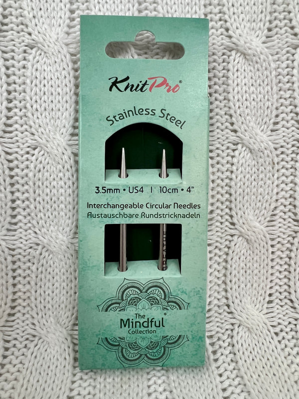 KnitPro Short (10cm) Mindful  Collection Stainless Steel Interchangeable Circular Needles