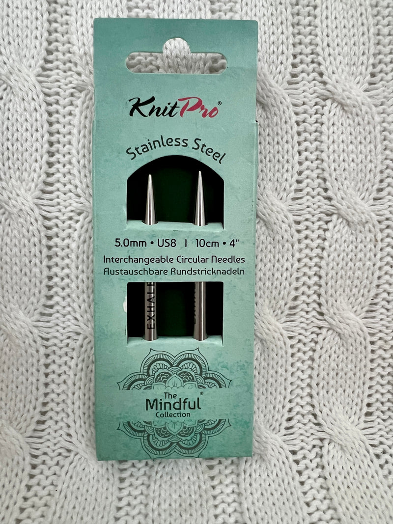 KnitPro Short (10cm) Mindful  Collection Stainless Steel Interchangeable Circular Needles