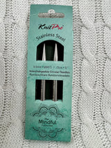 KnitPro Long (13cm) -Mindful  Collection Stainless Steel Interchangeable Circular Needles -