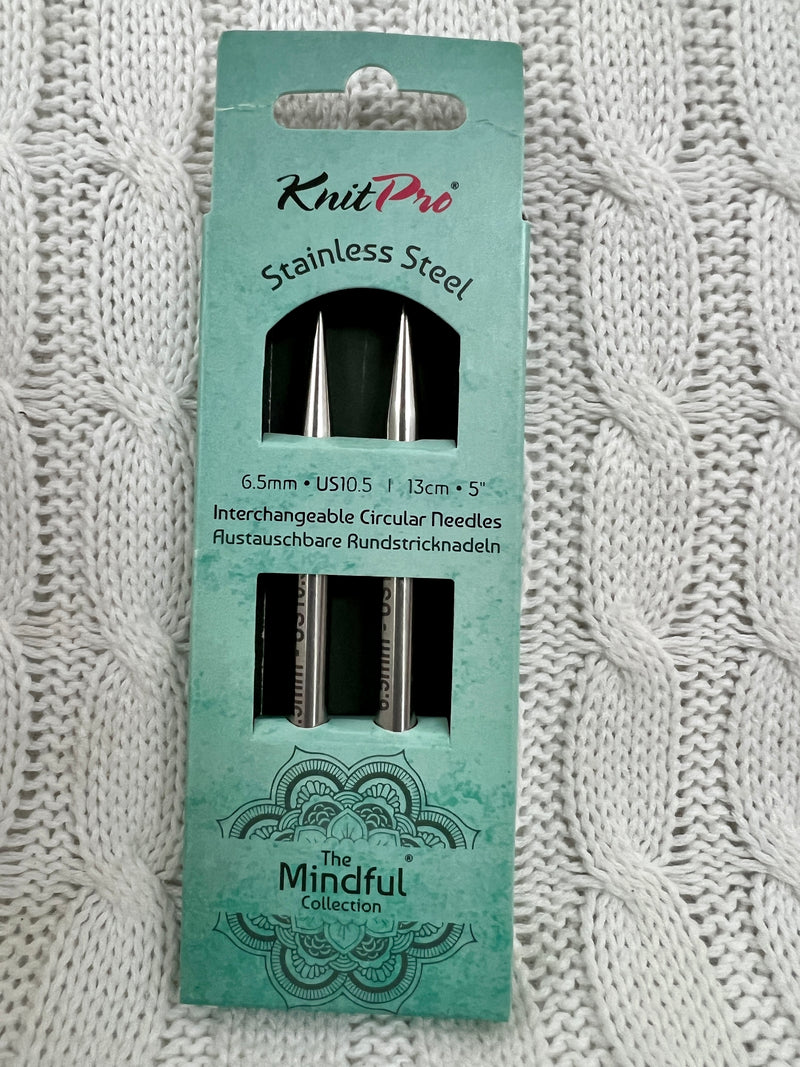 KnitPro Long (13cm) -Mindful  Collection Stainless Steel Interchangeable Circular Needles -