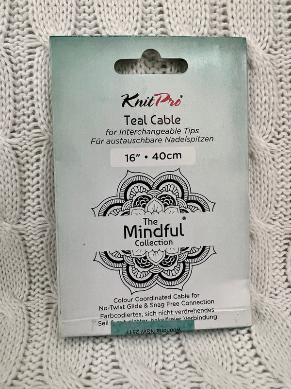 KnitPro Mindful Collection Teal Cable