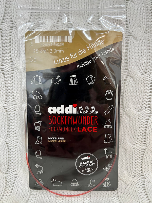 Addi Sock Wonder - 25cm Circular Needle with Different Length Tips