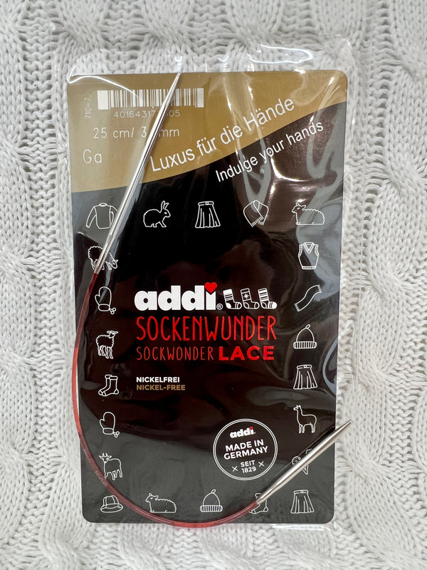 Addi Sock Wonder - 25cm Circular Needle with Different Length Tips
